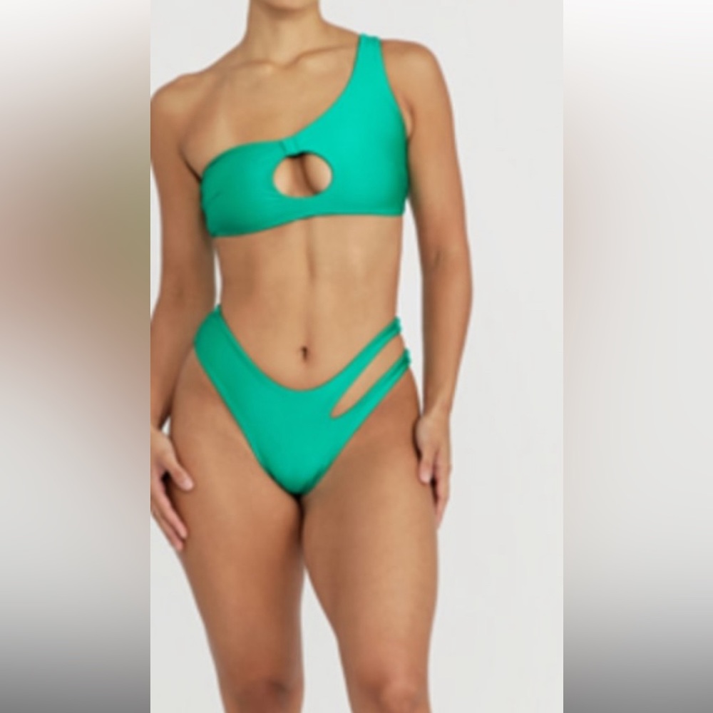 Ocean Ave X Riot Swim teal bikini medium